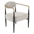 Liberty - Modern Light Grey Fabric & Black & Gold Accent Chair