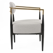 Liberty - Modern Light Grey Fabric & Black & Gold Accent Chair
