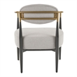 Liberty - Modern Light Grey Fabric & Black & Gold Accent Chair