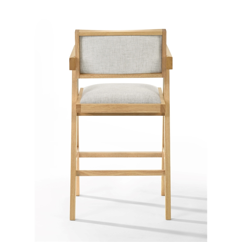 Fern - Modern Natural and Beige Counter Stool Set of 2