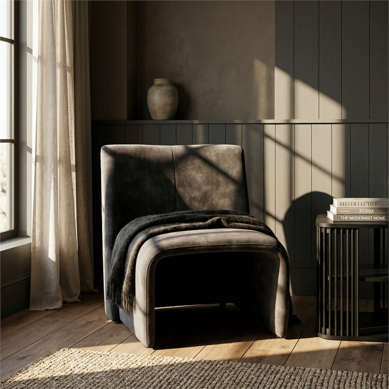 Modern Jarvis Accent Dark Gray Fabric Chair