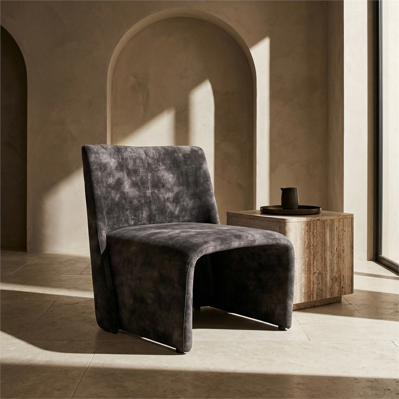 Modern Jarvis Accent Dark Gray Fabric Chair