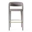 Faerron - Modern Gray Leatherette Bar Chair