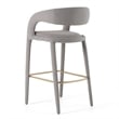Faerron - Modern Gray Leatherette Bar Chair