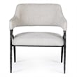 Ector - Modern Off White Fabric & Forged Metal Accent Chair