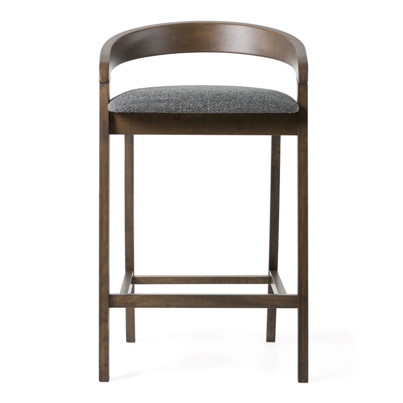 Vougler - Modern Gray Fabric & Wenge Counter Chair (Set of 2)