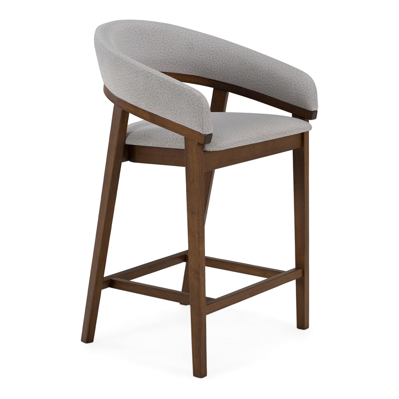 Truman - Mid-Century Modern Gray & Walnut Counter Chair (Set of 2)