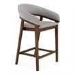 Truman - Mid-Century Modern Gray & Walnut Counter Chair (Set of 2)