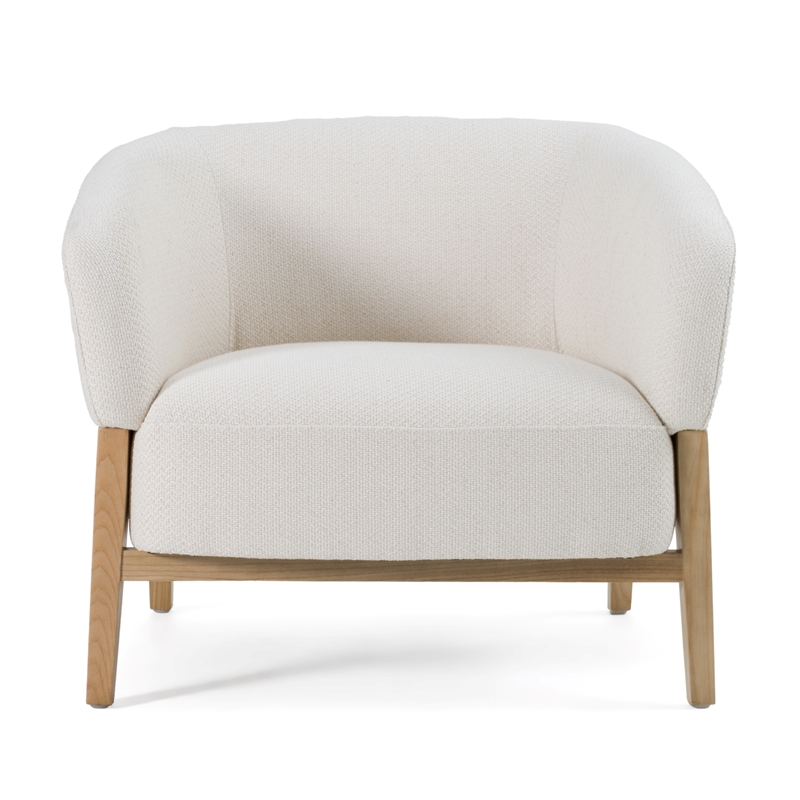 Giselle - Mid-Century Modern Off White Fabric Accent Chair