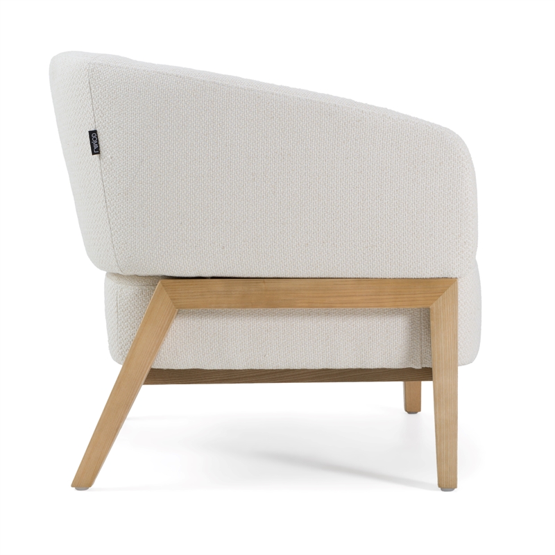 Giselle - Mid-Century Modern Off White Fabric Accent Chair