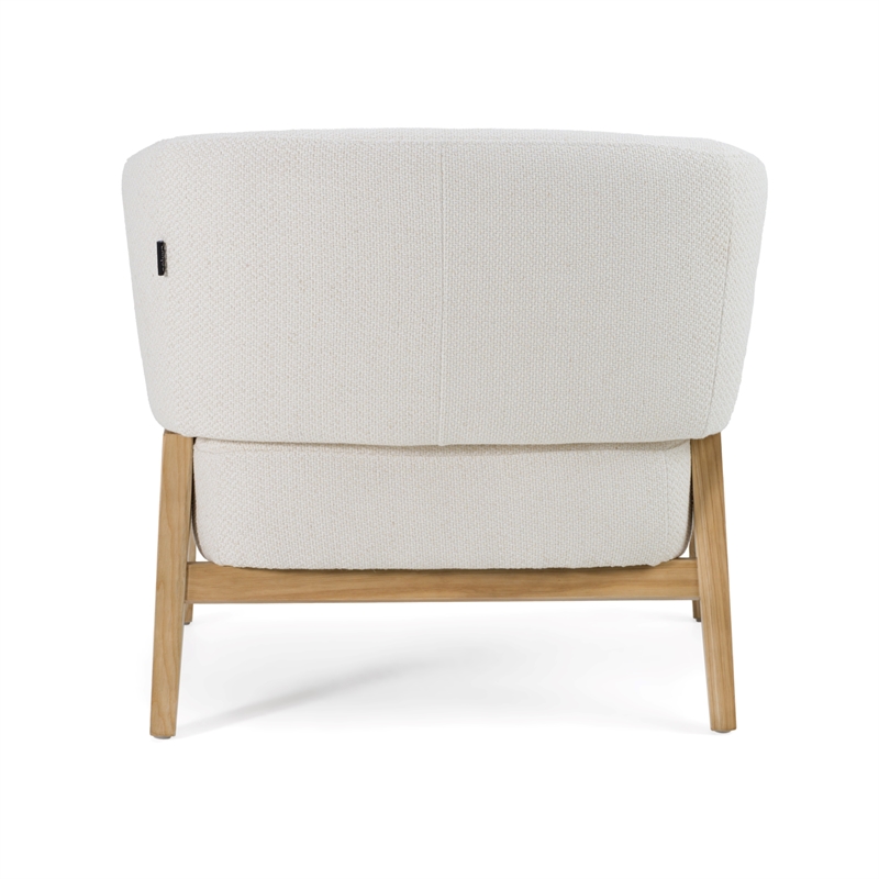 Giselle - Mid-Century Modern Off White Fabric Accent Chair