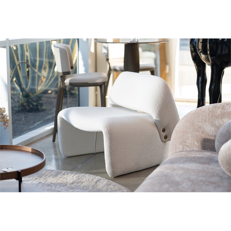Tristan Modern Off White Fabric Accent Chair