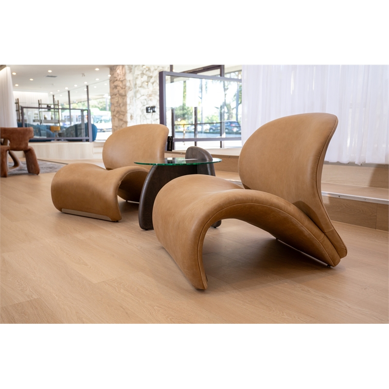 Donovan - Modern Brown Leather Accent Chair
