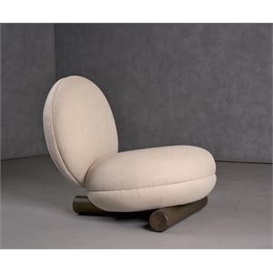 Minto - Contemporary Off White Fabric Accent Chair