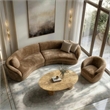 Sheth - Modern Brown Fabric Accent Chair