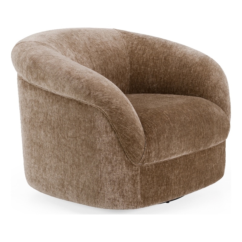 Sheth - Modern Brown Fabric Accent Chair