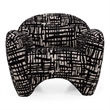 Hurd - Modern Black & Beige Pattern Fabric Accent Chair