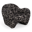 Hurd - Modern Black & Beige Pattern Fabric Accent Chair