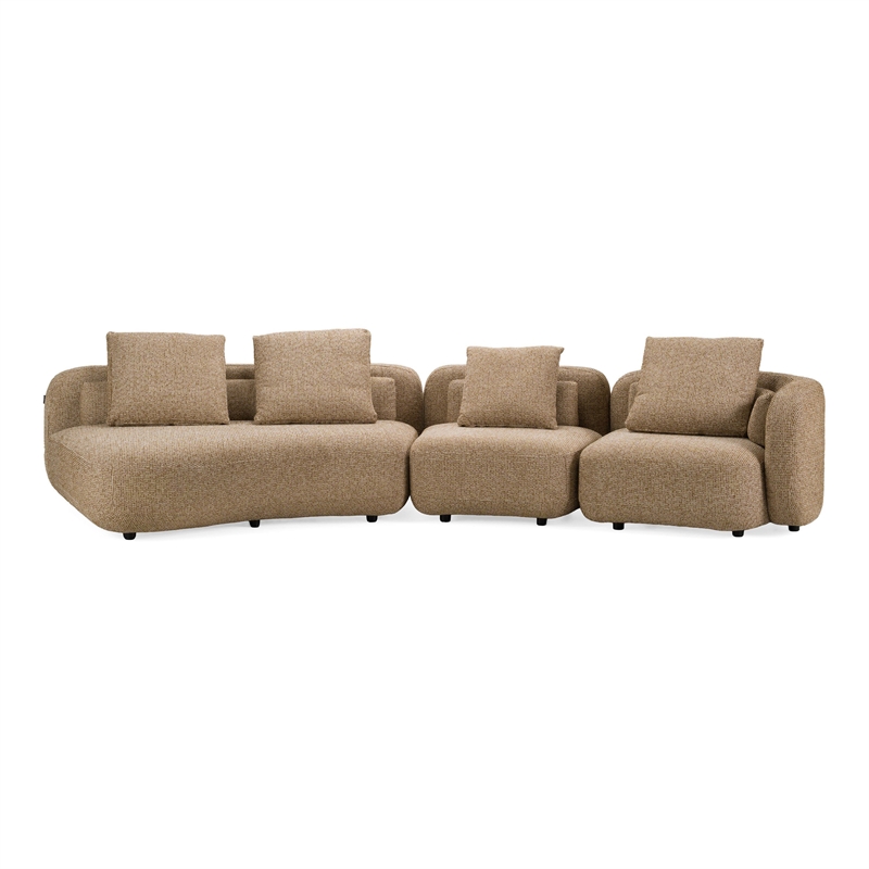 Percy - Contemporary Beige Fabric Left Facing Chaise Sectional Sofa