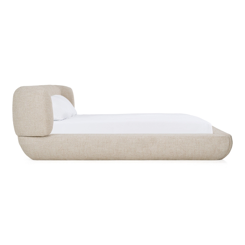 Pasha - Modern Cream Fabric Bed Queen