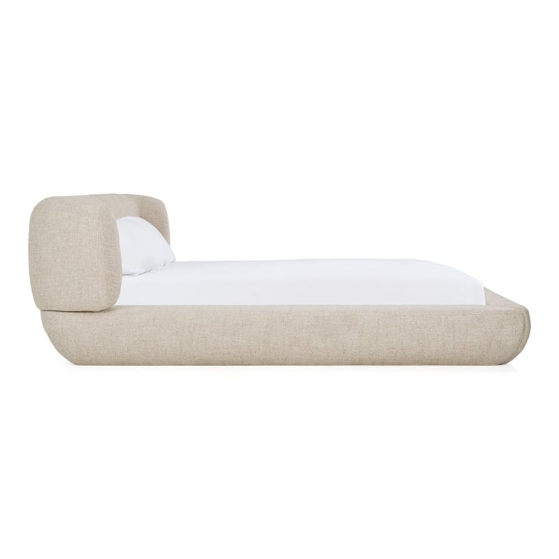 Pasha - Modern Cream Fabric Bed Eastern King