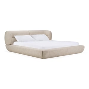 Pasha - Modern Cream Fabric Bed Eastern King