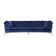 Divani Casa Sheila Transitional Fabric & Metal Upholstered Sofa in Blue/Gold
