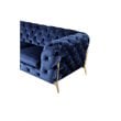 Divani Casa Sheila Transitional Fabric & Metal Upholstered Sofa in Blue/Gold