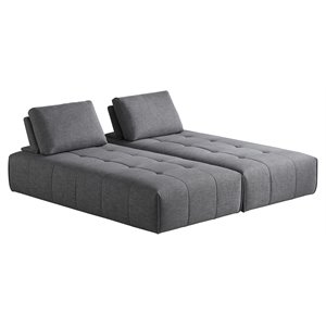 Divani Casa Edgar Modern Fabric Upholstered Modular Sectional Sofa in Gray