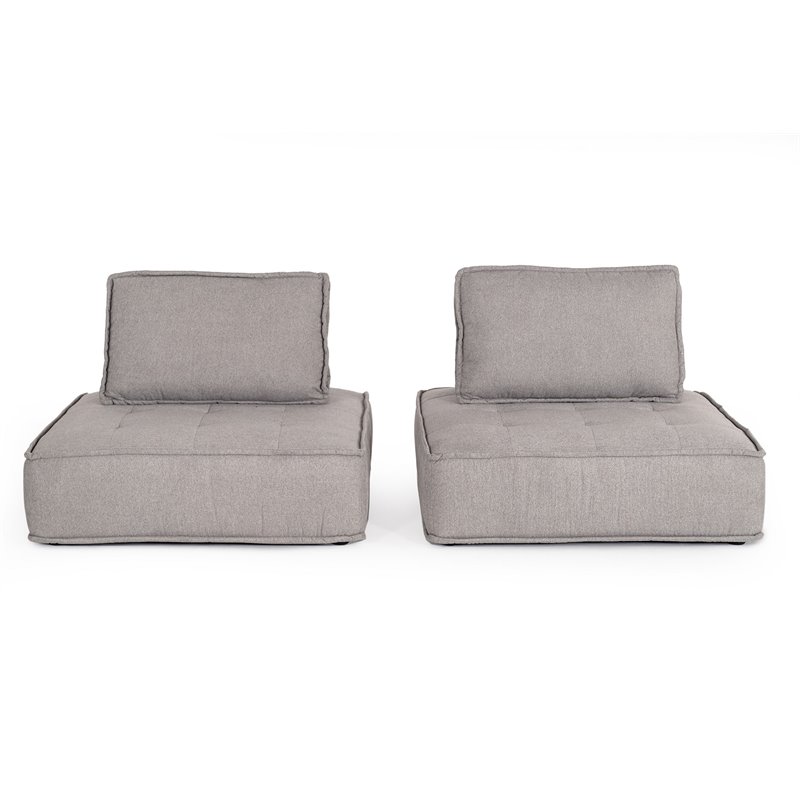 Divani Casa Nolden 5-Piece Modern Fabric Modular Sectional Sofa in Gray