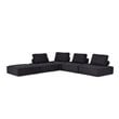 Divani Casa Nolden 5-Piece Modern Fabric Modular Sectional Sofa in Black