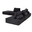 Divani Casa Nolden 5-Piece Modern Fabric Modular Sectional Sofa in Black