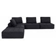Divani Casa Nolden 5-Piece Modern Fabric Modular Sectional Sofa in Black