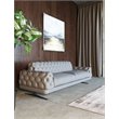 Divani Casa Sepulveda Modern Velvet & Metal Upholstered Sofa in Gray/Black