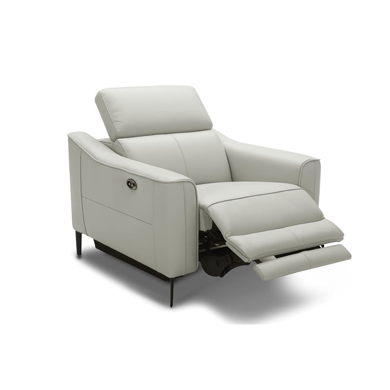 Divani Casa Eden Modern Leather Upholstered Sofa Set w/ USB Port in Gray