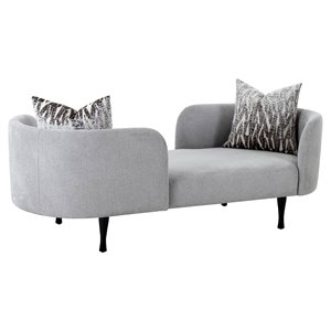 divani casa jamie removable cushion fabric upholstered seater chaise in gray