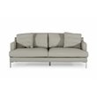 Divani Casa Janina Modern Leather & Metal Upholstered Sofa in Light Gray