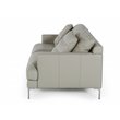 Divani Casa Janina Modern Leather & Metal Upholstered Sofa in Light Gray