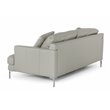 Divani Casa Janina Modern Leather & Metal Upholstered Sofa in Light Gray