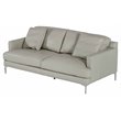 Divani Casa Janina Modern Leather & Metal Upholstered Sofa in Light Gray