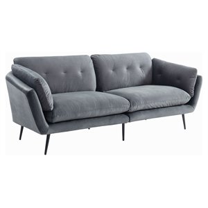 Divani Casa Cody Modern Polyester Fabric & Metal Upholstered Sofa in Dark Gray