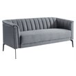 Divani Casa Patton Modern Polyester Fabric & Metal Sofa in Dark Gray/Black