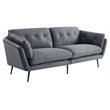 Divani Casa Cody Modern Polyester Fabric & Metal Upholstered Sofa in Gray/Black