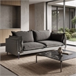 Divani Casa Mars Modern Fabric & Metal Upholstered Sofa in Dark Gray
