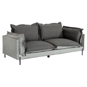 Divani Casa Mars Modern Fabric & Metal Upholstered Sofa in Dark Gray