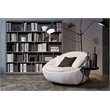 Divani Casa Alba Modern Fabric Accent Chair with Tray in Gray/Black