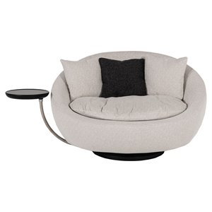 divani casa alba modern fabric accent chair with tray in gray/black