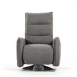 Divani Casa Fairfax Round Modern Polyester Fabric Recliner Chair in Gray