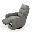 Divani Casa Fairfax Round Modern Polyester Fabric Recliner Chair in Gray