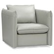 Divani Casa Tamworth Modern Leather & Metal Swivel Accent Chair in Gray